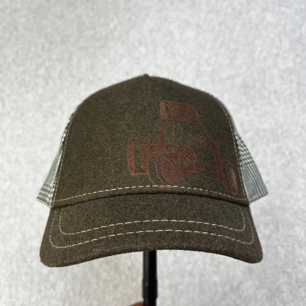 Goorin Bros Sand Cassel Kids Adjustable Hat Brown White Plaid Car Graphic Logo